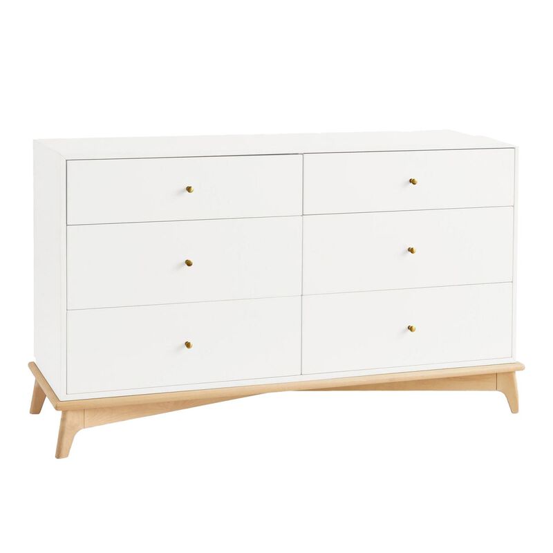Pottery Barn Kids Sydney 2 Tone Dresser Extra Wide Simply White Natural image number 0